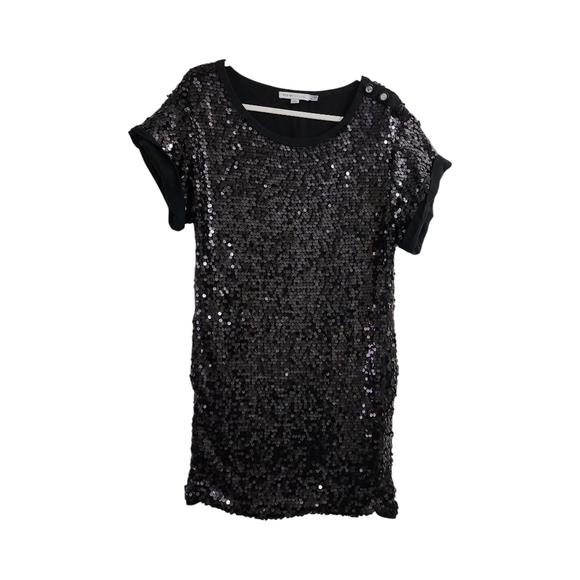 See By Chloe Sequin Mini Dress 2 Black‎ Short Sleeve Eras Tour Taylor Swift - Picture 1 of 12